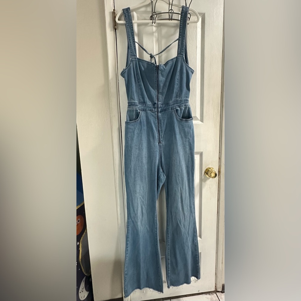 Free People Denim Jeans Overalls Bootcut